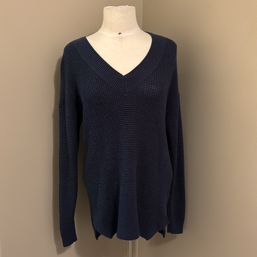 Kersh Long Sleeve Knit Navy Sweater Size Small